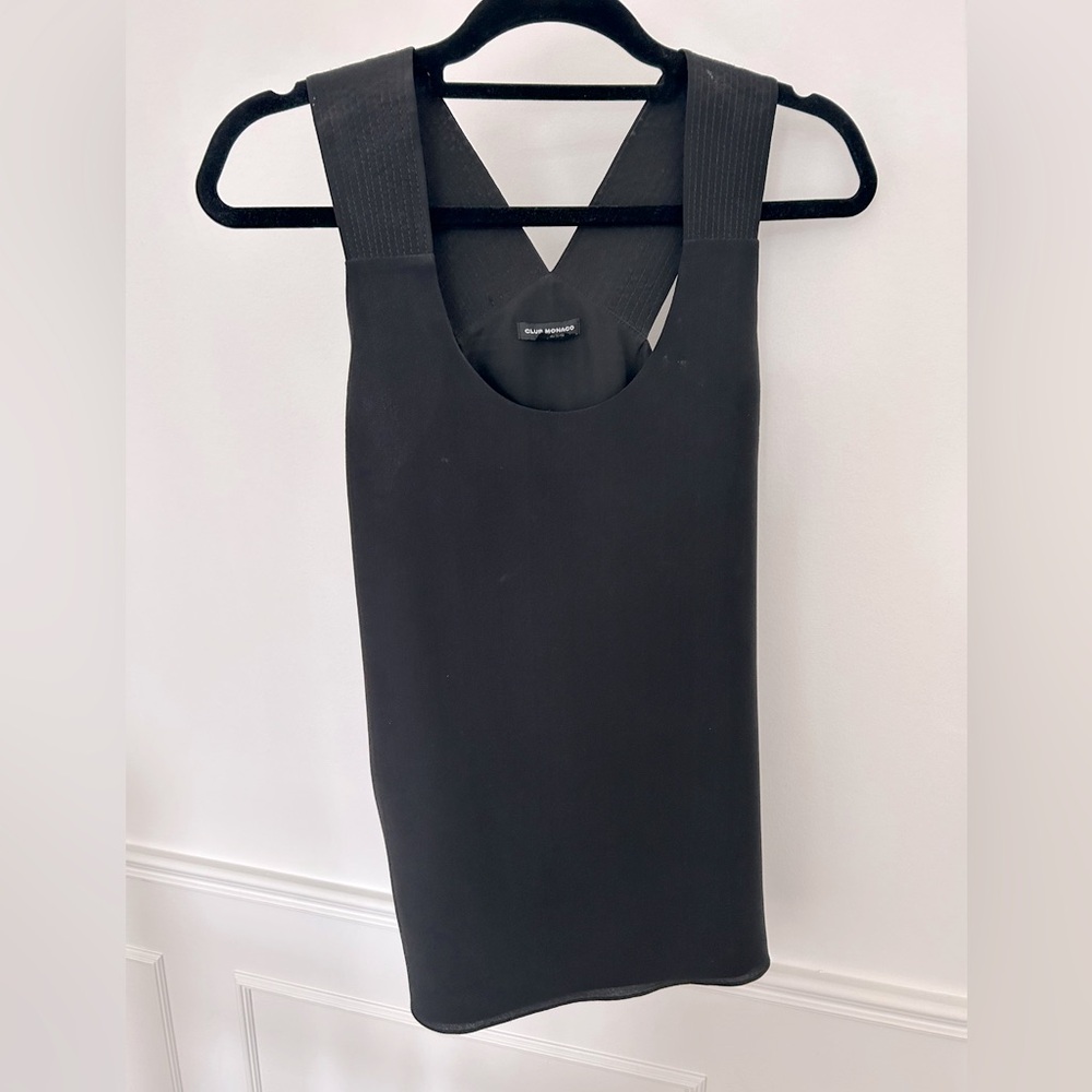 Like new, Club Monaco size small silk black tank